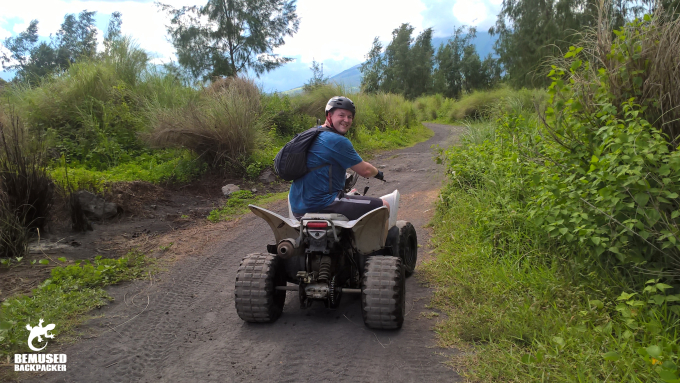 Michael Huxley ATV riding up a volcano Mount Mayon Legazpi Philippines